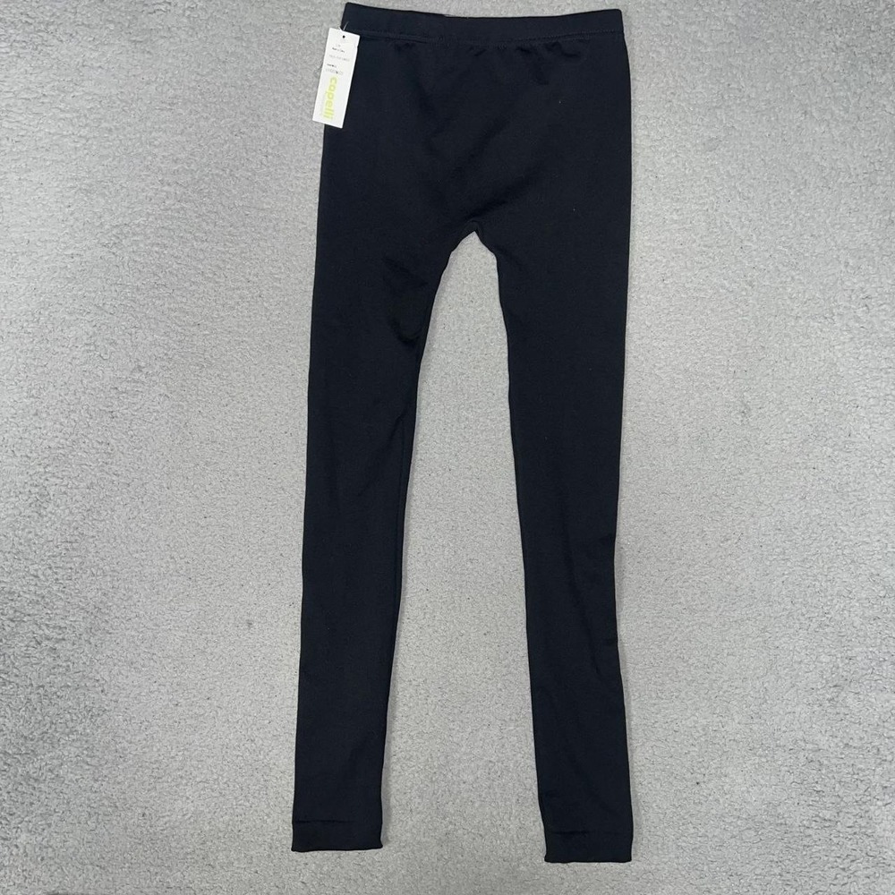 NWT Capelli New York Leggings Women's Sz S/M Black Seamless Faux Fur Lined Yoga